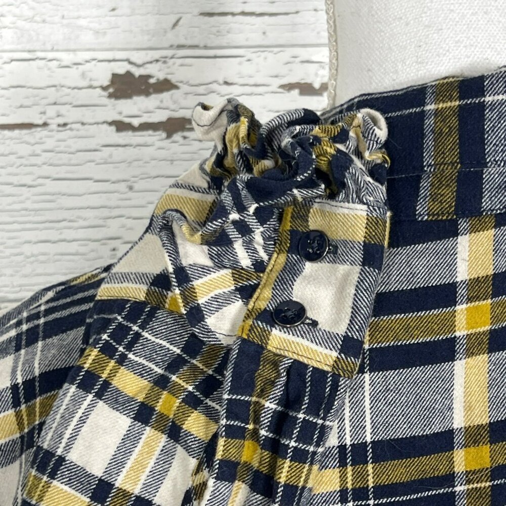 CABI Seattle Plaid Flannel Button Up Shirt Navy Yellow Sz M #4233 EUC - Picture 5 of 6